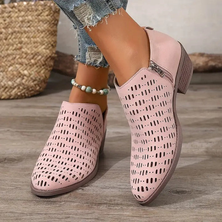 Elsa | Women Perforated Ankle Boots