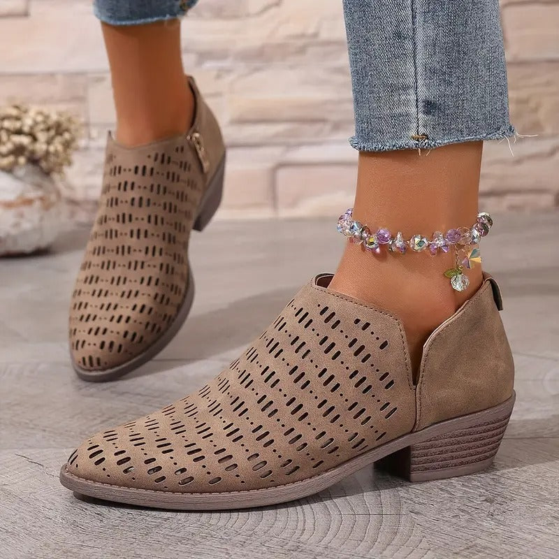 Elsa | Women Perforated Ankle Boots