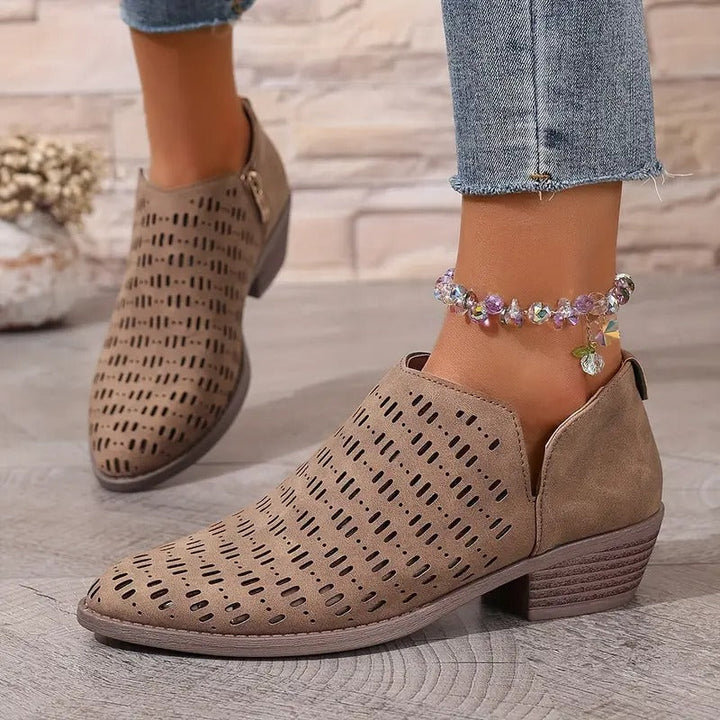 Elsa | Women Perforated Ankle Boots