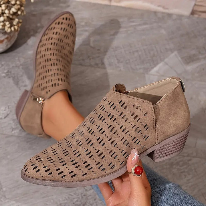 Elsa | Women Perforated Ankle Boots