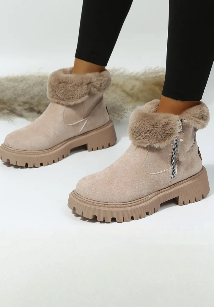 Thisbe | Women Faux Fur Trim Platform Boots