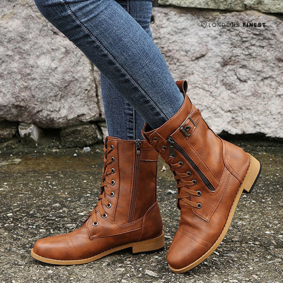 Therese | Women Lace Up Combat Boots