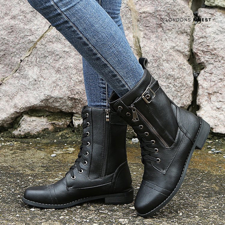 Therese | Women Lace Up Combat Boots