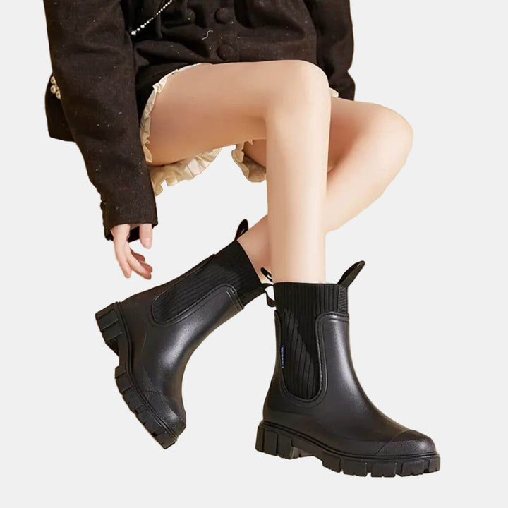 Jetta | Women Knit Cuff Chelsea Ankle Boots