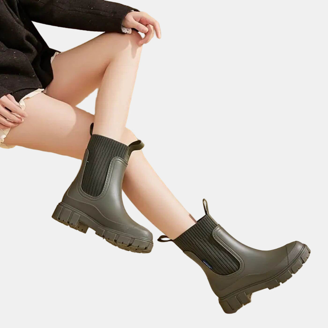 Jetta | Women Knit Cuff Chelsea Ankle Boots