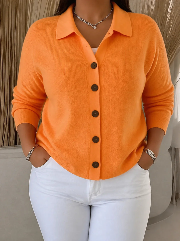 Vina | Women Collar Button Knit Sweater