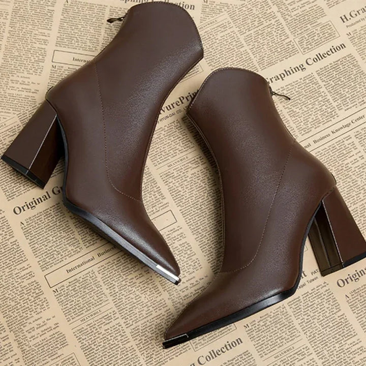 Halldis | Women Pointed Block Heeled Boots