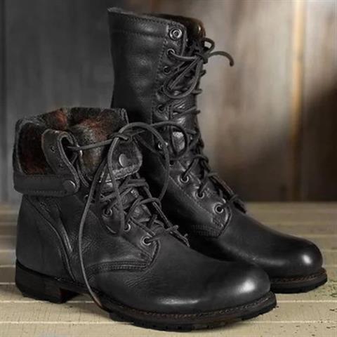 Gertie | Women Lace Up Mid Calf Combat Boots