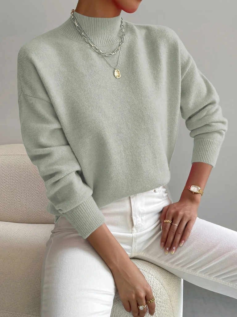 Janie | Women Mock Neck Knit Sweater