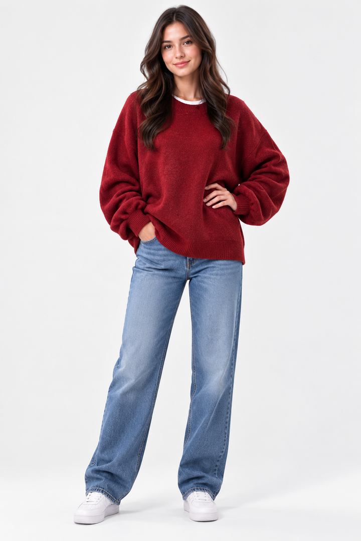 Elke | Women Drop Shoulder Pullover Sweater