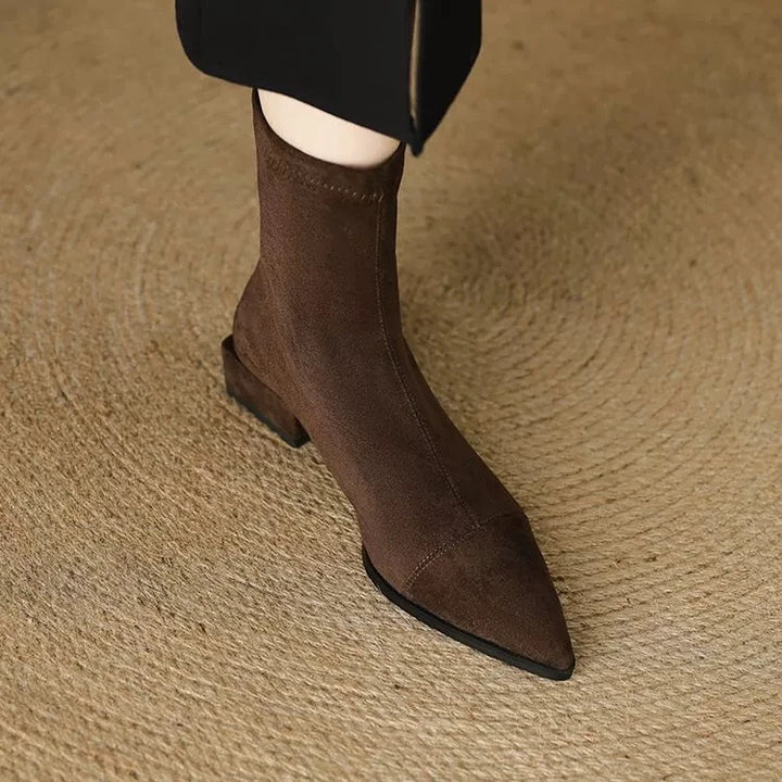 Aslaug | Women Pointed Suede Heeled Boots