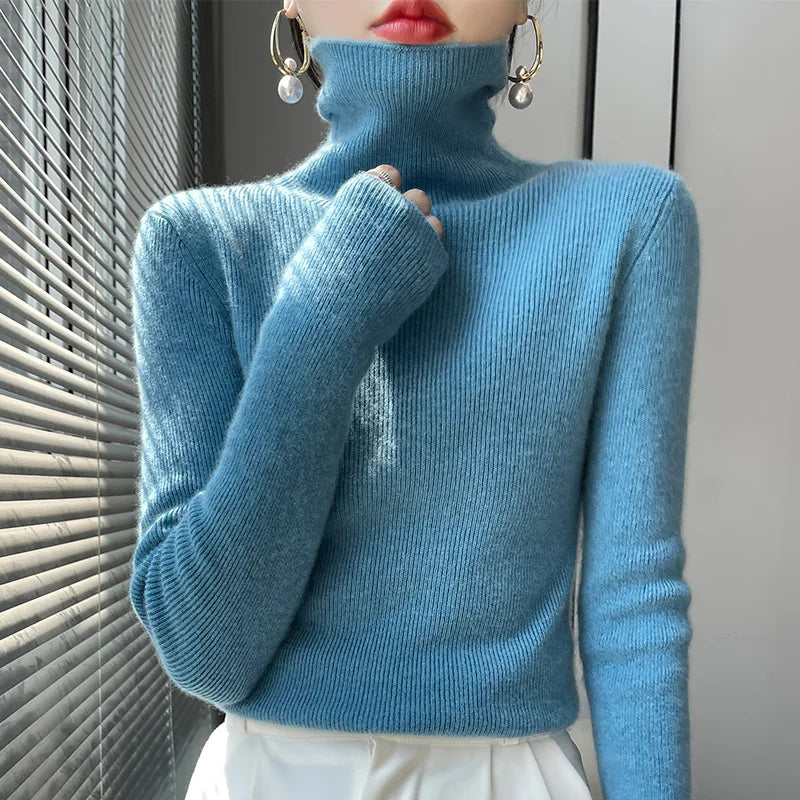 Svea | Women Fitted Ribbed Turtleneck Sweater