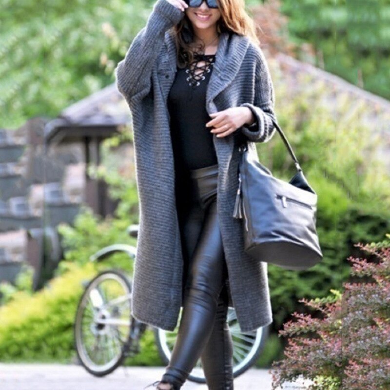 Verbena Women Hooded Longline Open Front Sweater
