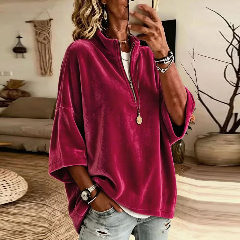 Irma | Women Short Sleeve Half Zip Pullover