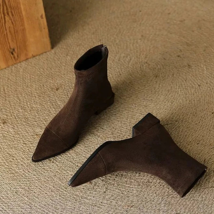 Aslaug | Women Pointed Suede Heeled Boots