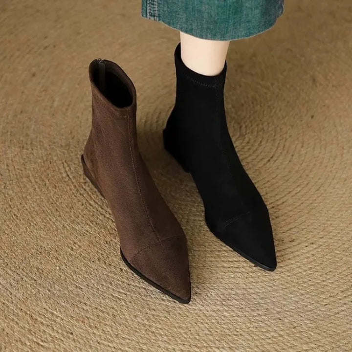 Aslaug | Women Pointed Suede Heeled Boots