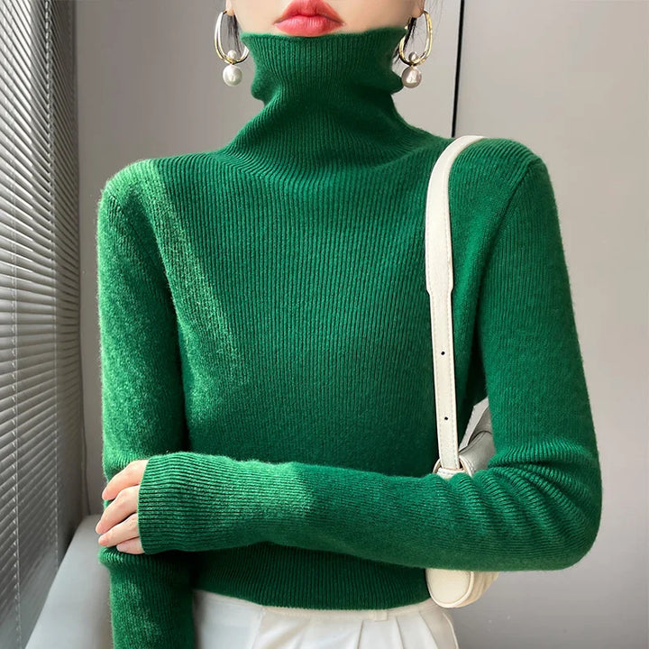 Svea | Women Fitted Ribbed Turtleneck Sweater