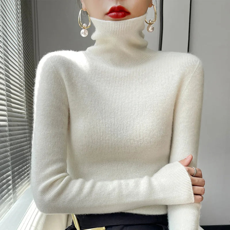 Svea | Women Fitted Ribbed Turtleneck Sweater