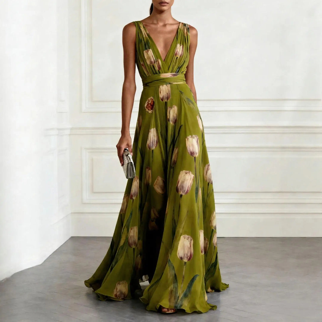 Hollie | Women Floral Print Winter Wedding Guest Dress