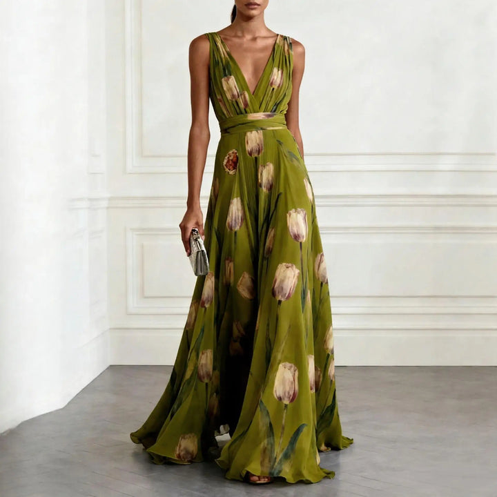 Hollie | Women Floral Print Winter Wedding Guest Dress
