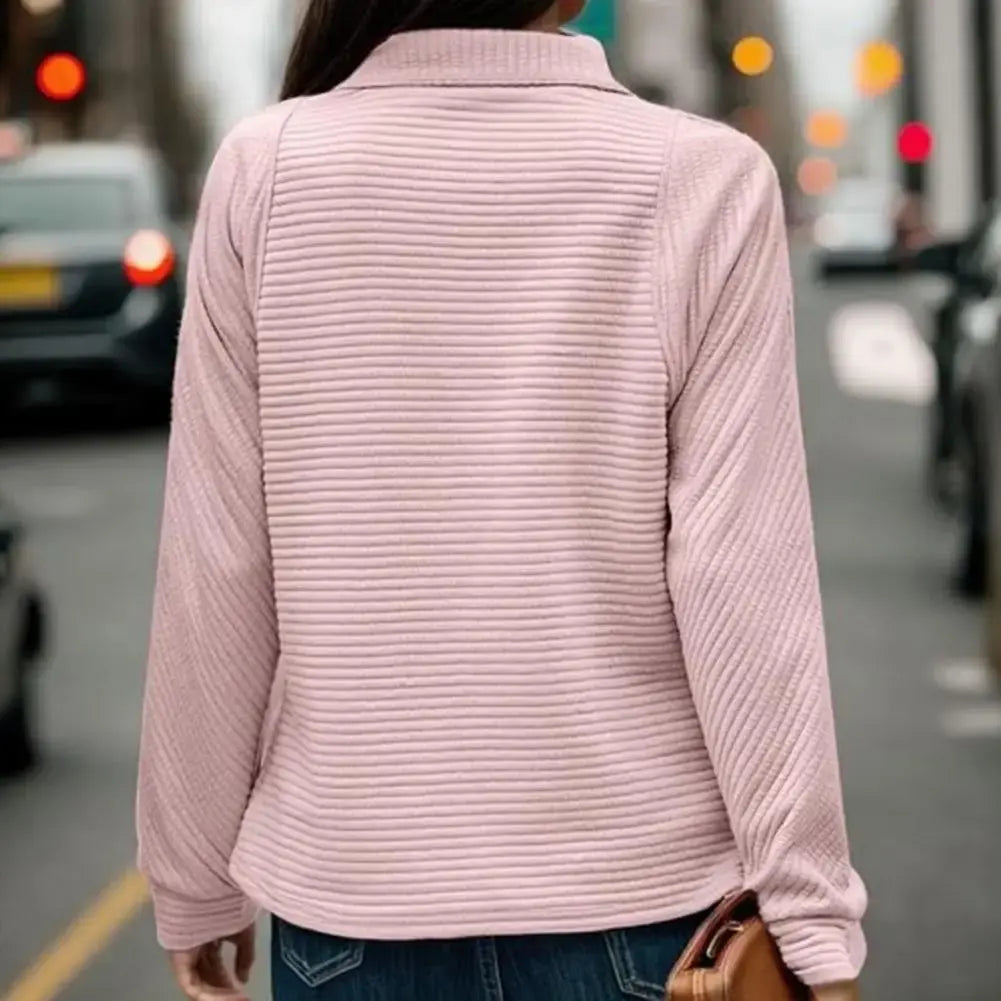 Ilse | Women Ribbed Quarter Zip Sweater