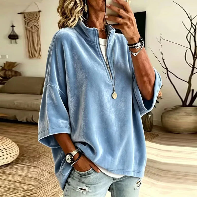 Irma | Women Short Sleeve Half Zip Pullover
