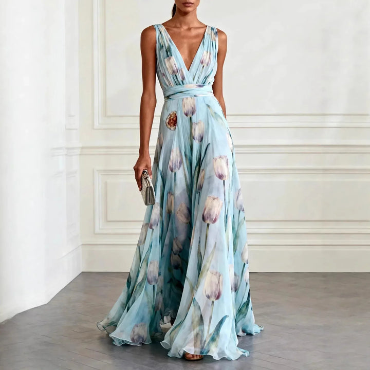 Hollie | Women Floral Print Winter Wedding Guest Dress