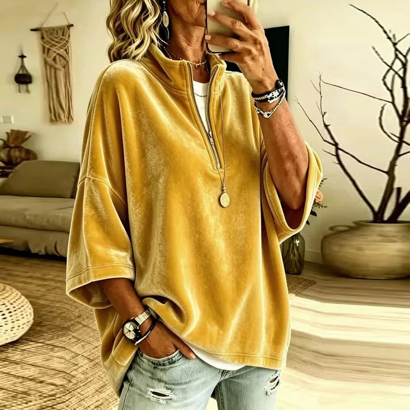 Irma | Women Short Sleeve Half Zip Pullover