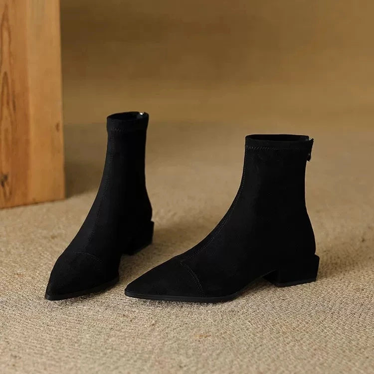 Aslaug | Women Pointed Suede Heeled Boots