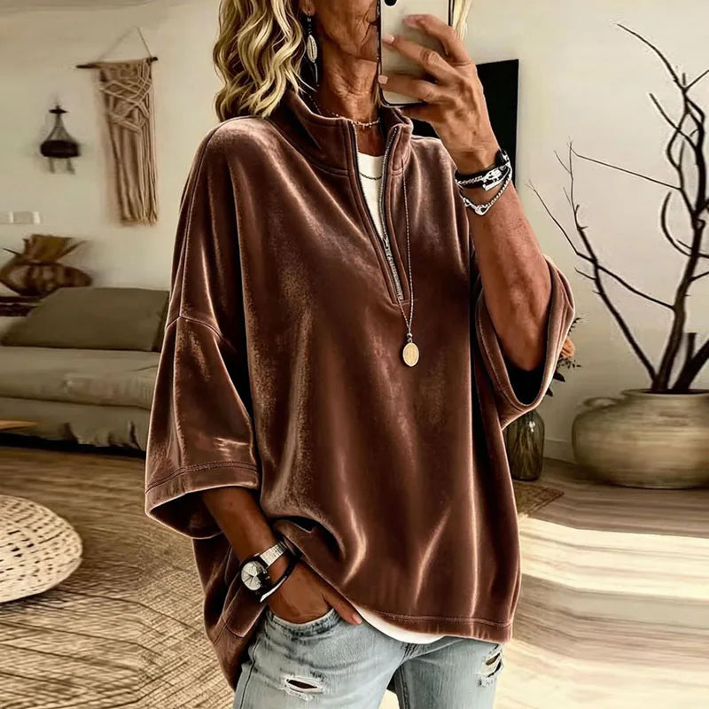 Irma | Women Short Sleeve Half Zip Pullover