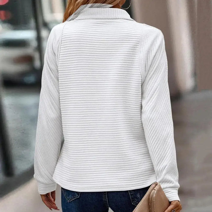 Ilse | Women Ribbed Quarter Zip Sweater