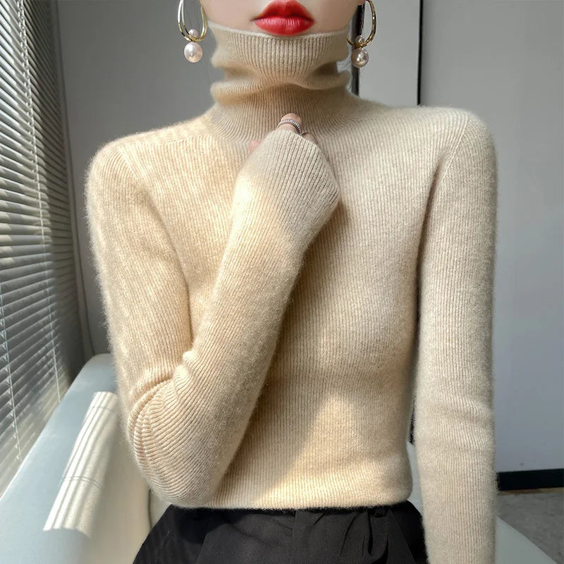 Svea | Women Fitted Ribbed Turtleneck Sweater