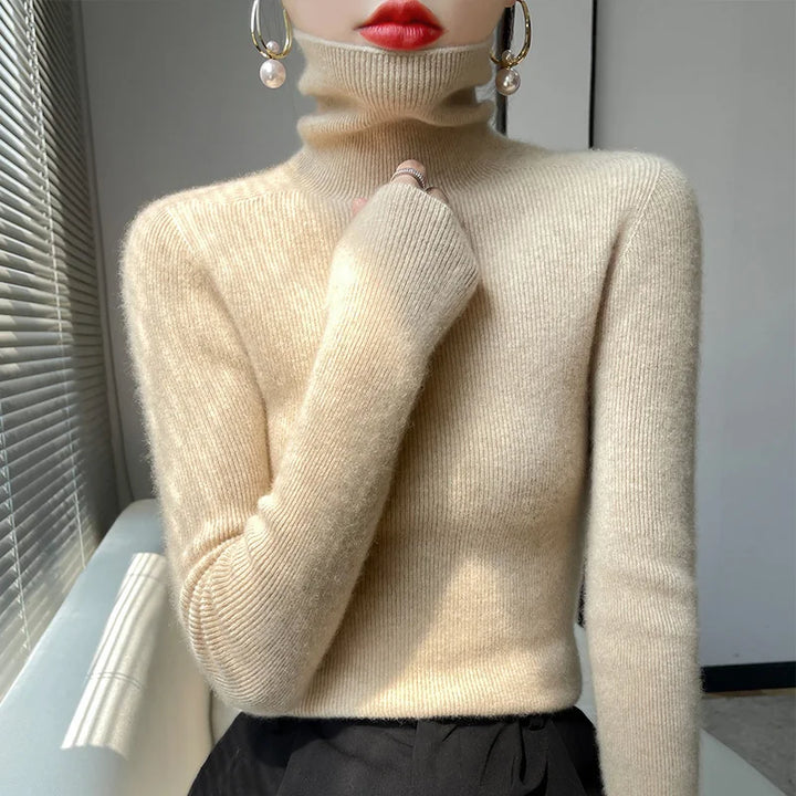 Svea | Women Fitted Ribbed Turtleneck Sweater