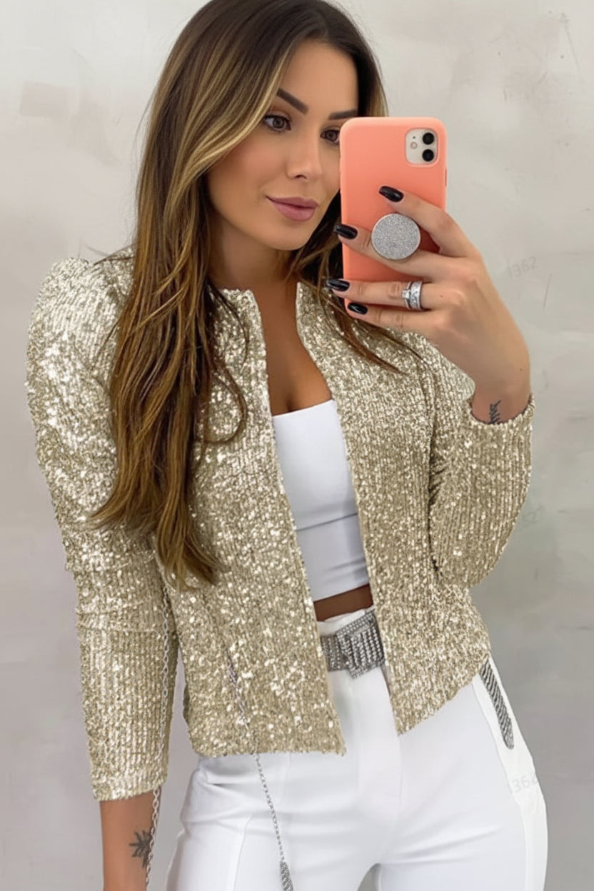 Valdis | Women Sequin Cropped Blazer