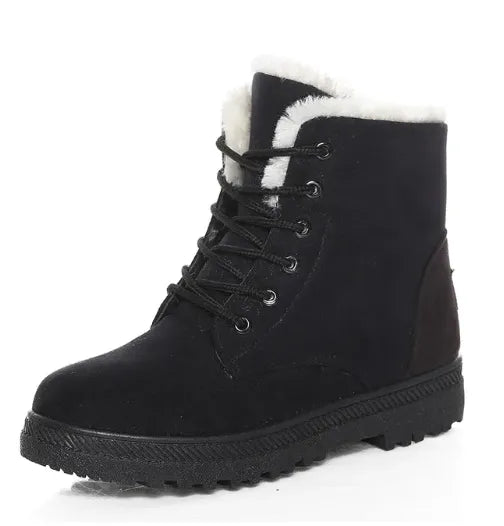 Hege | Women Lace Up Fur Cuff Boots