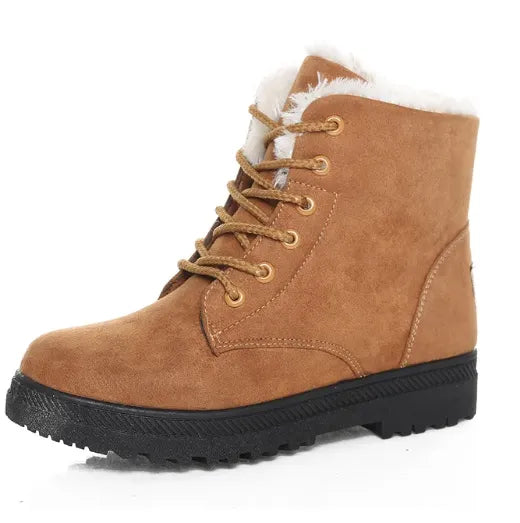 Hege | Women Lace Up Fur Cuff Boots
