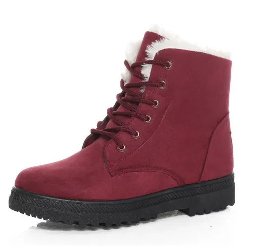 Hege | Women Lace Up Fur Cuff Boots