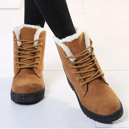 Hege | Women Lace Up Fur Cuff Boots