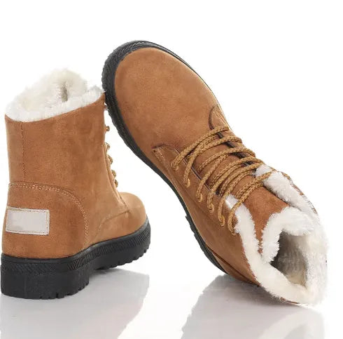 Hege | Women Lace Up Fur Cuff Boots