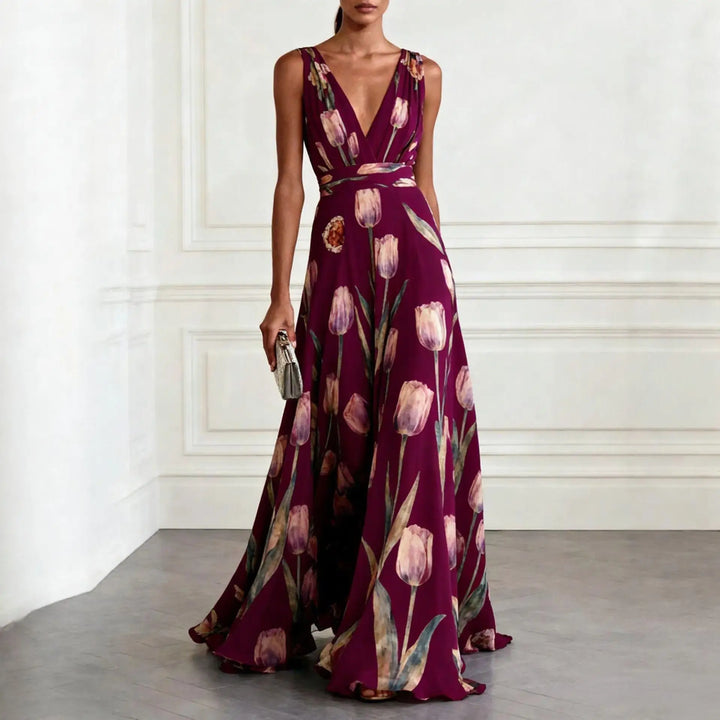 Hollie | Women Floral Print Winter Wedding Guest Dress