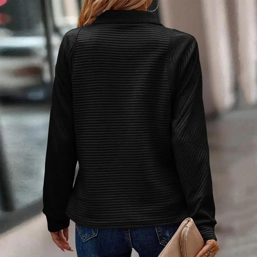 Ilse | Women Ribbed Quarter Zip Sweater