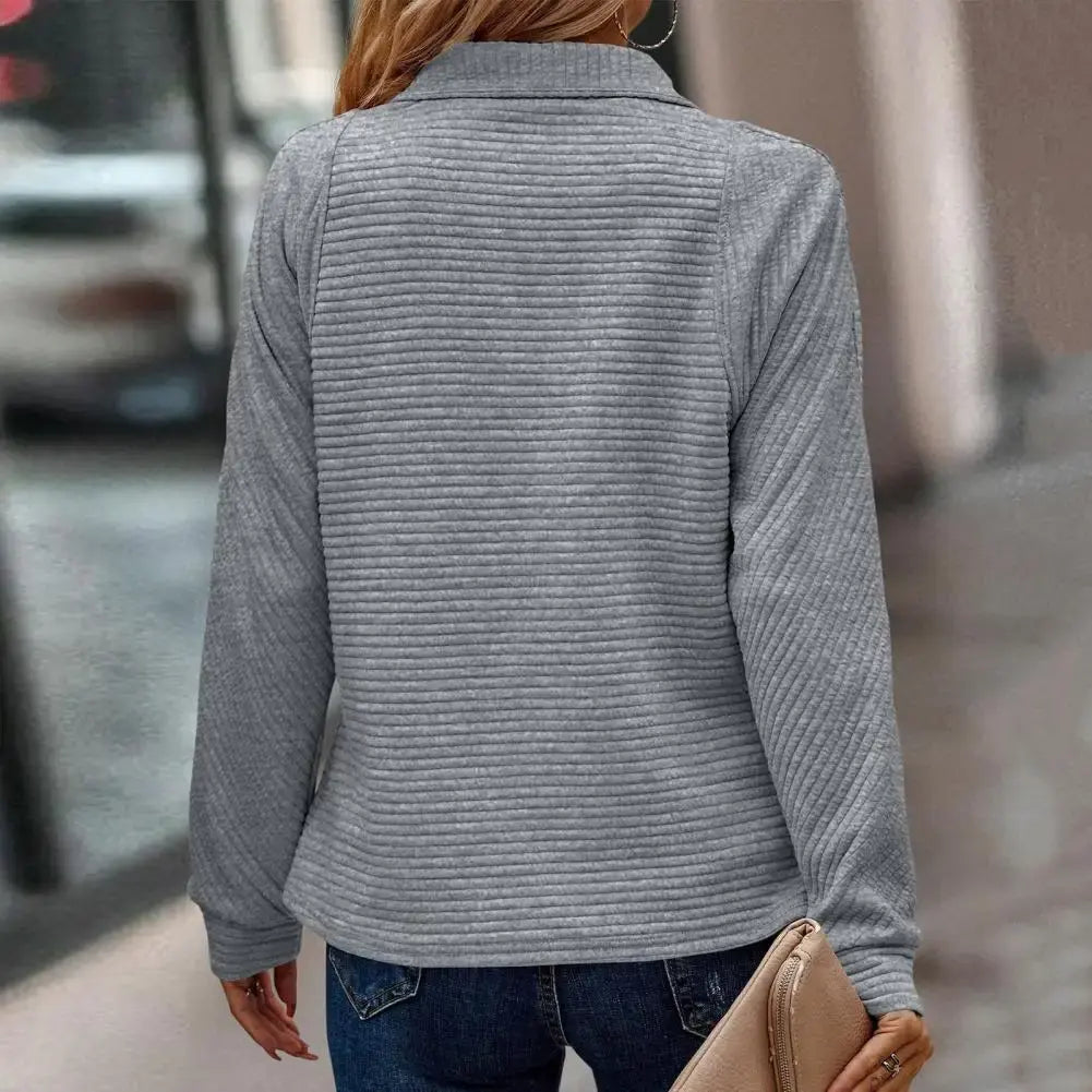Ilse | Women Ribbed Quarter Zip Sweater