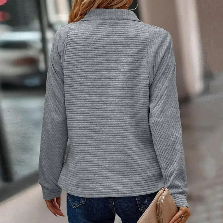 Ilse | Women Ribbed Quarter Zip Sweater