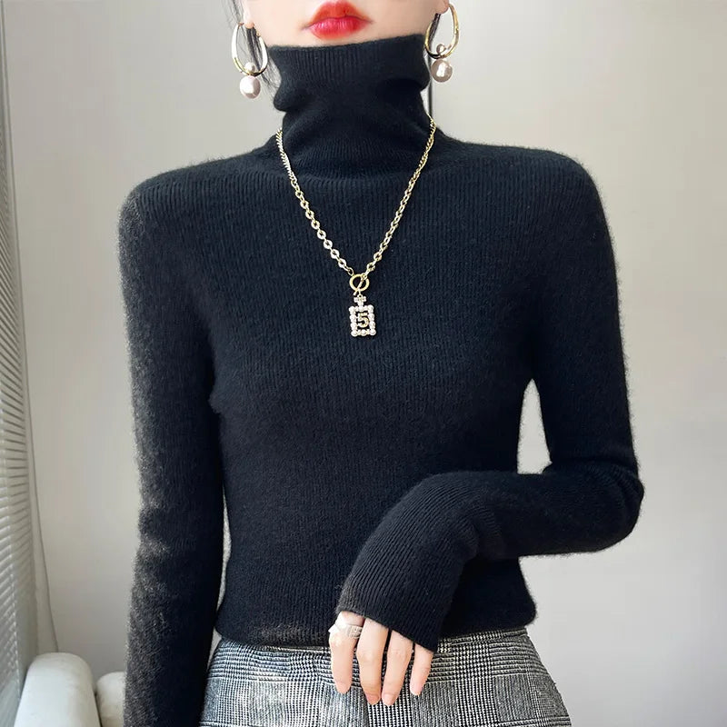Svea | Women Fitted Ribbed Turtleneck Sweater