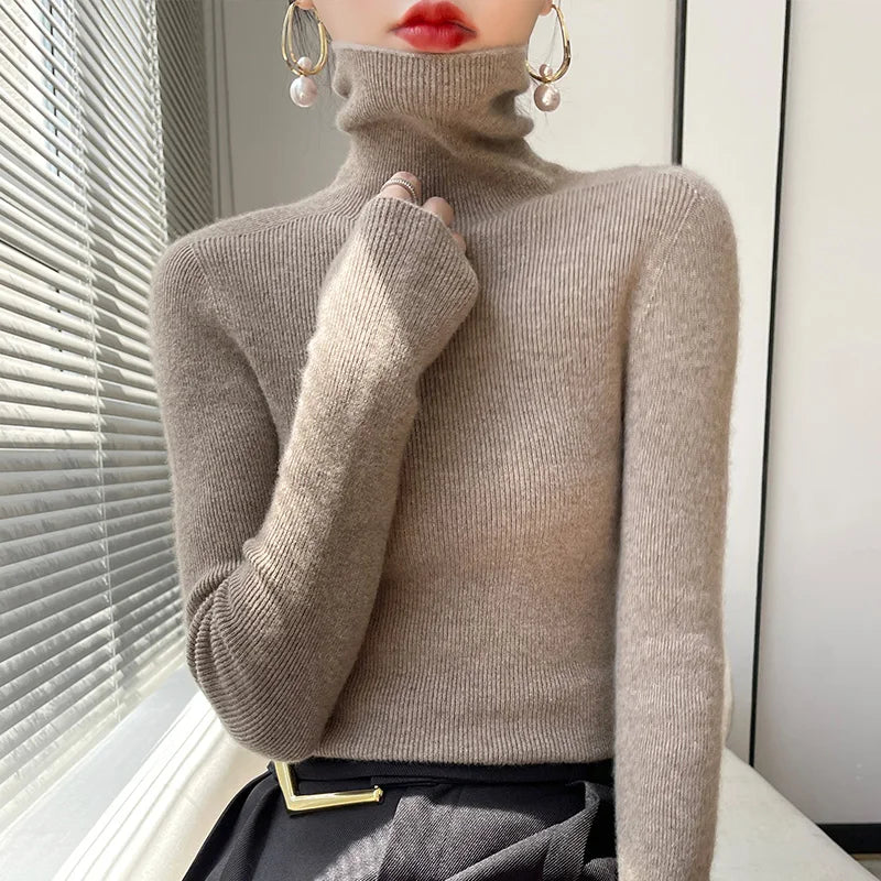 Svea | Women Fitted Ribbed Turtleneck Sweater