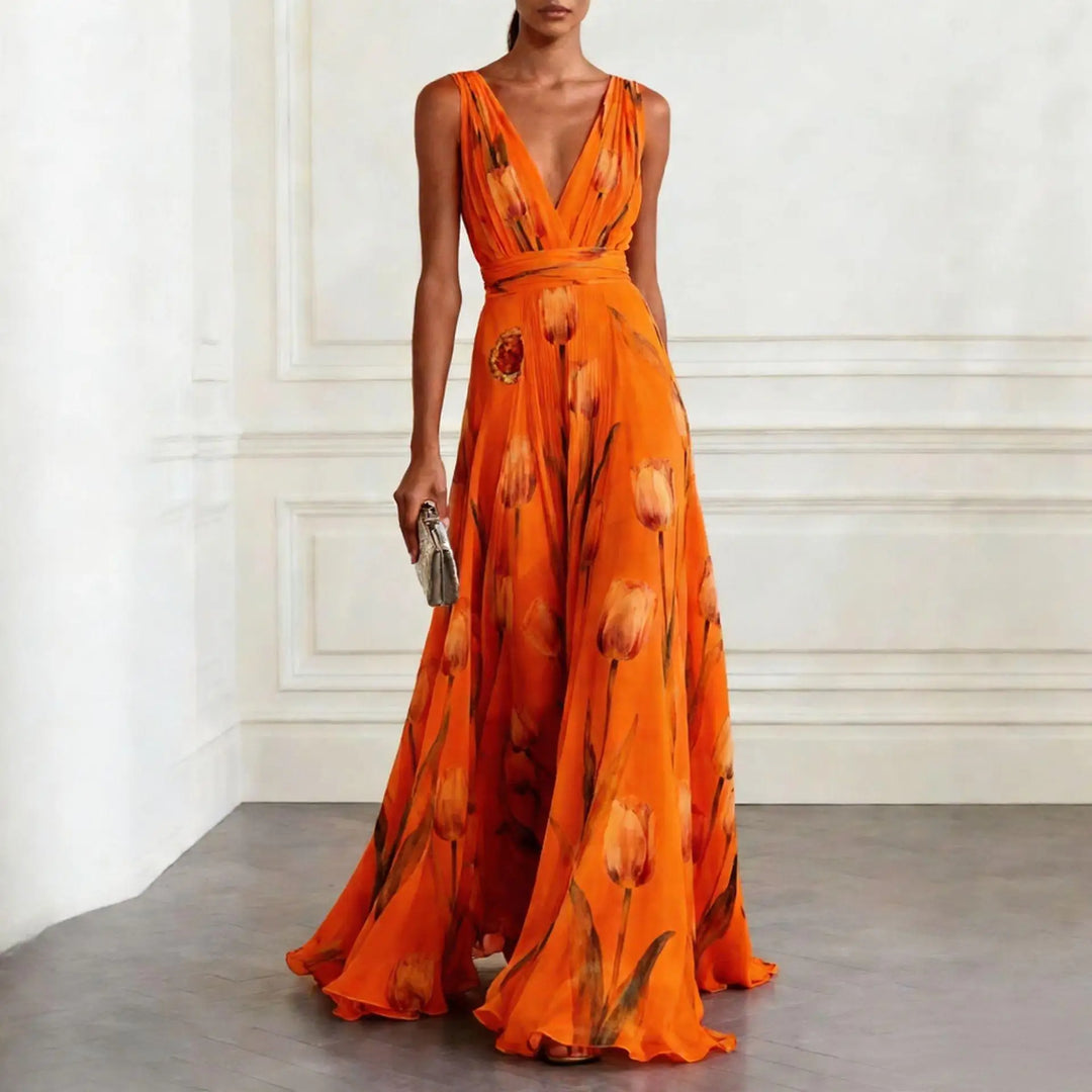 Hollie | Women Floral Print Winter Wedding Guest Dress