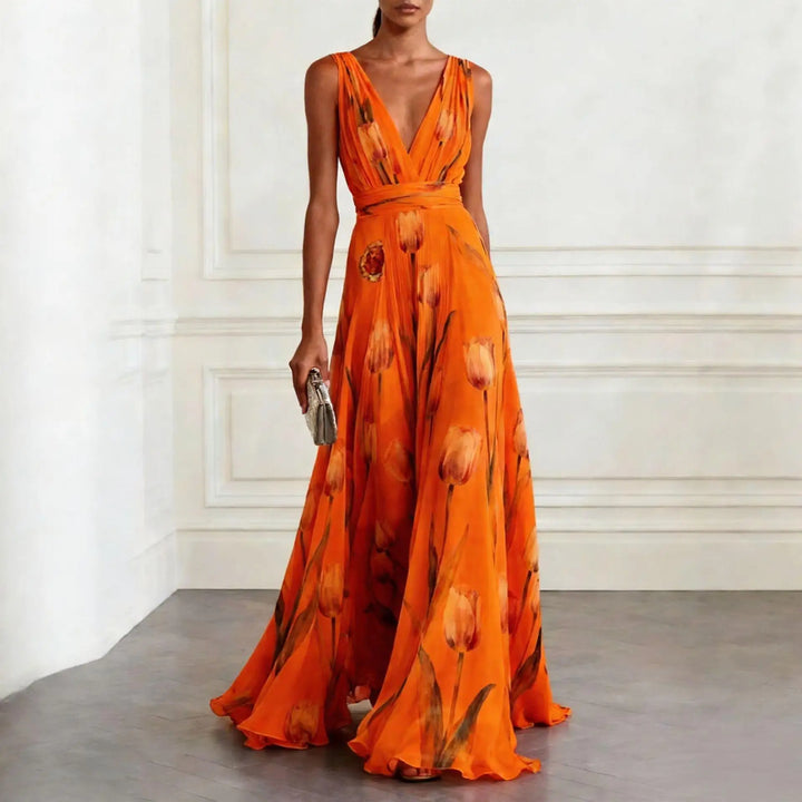 Hollie | Women Floral Print Winter Wedding Guest Dress