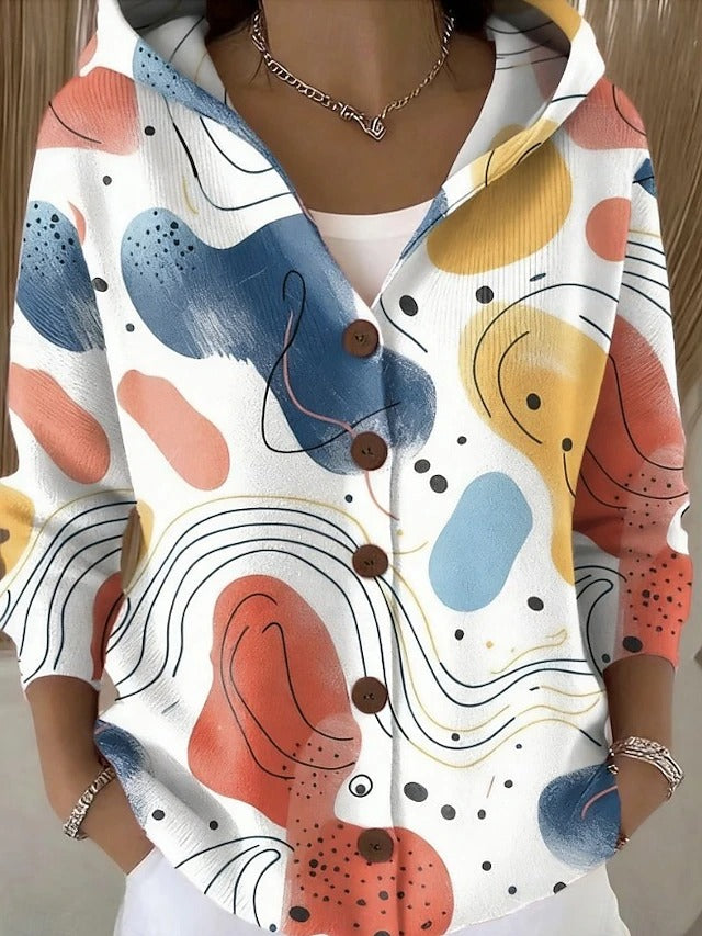 Rannveig | Women Geometric Button Cardigan
