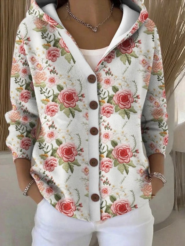 Rannveig | Women Geometric Button Cardigan