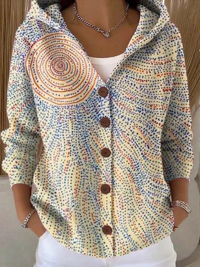 Rannveig | Women Geometric Button Cardigan